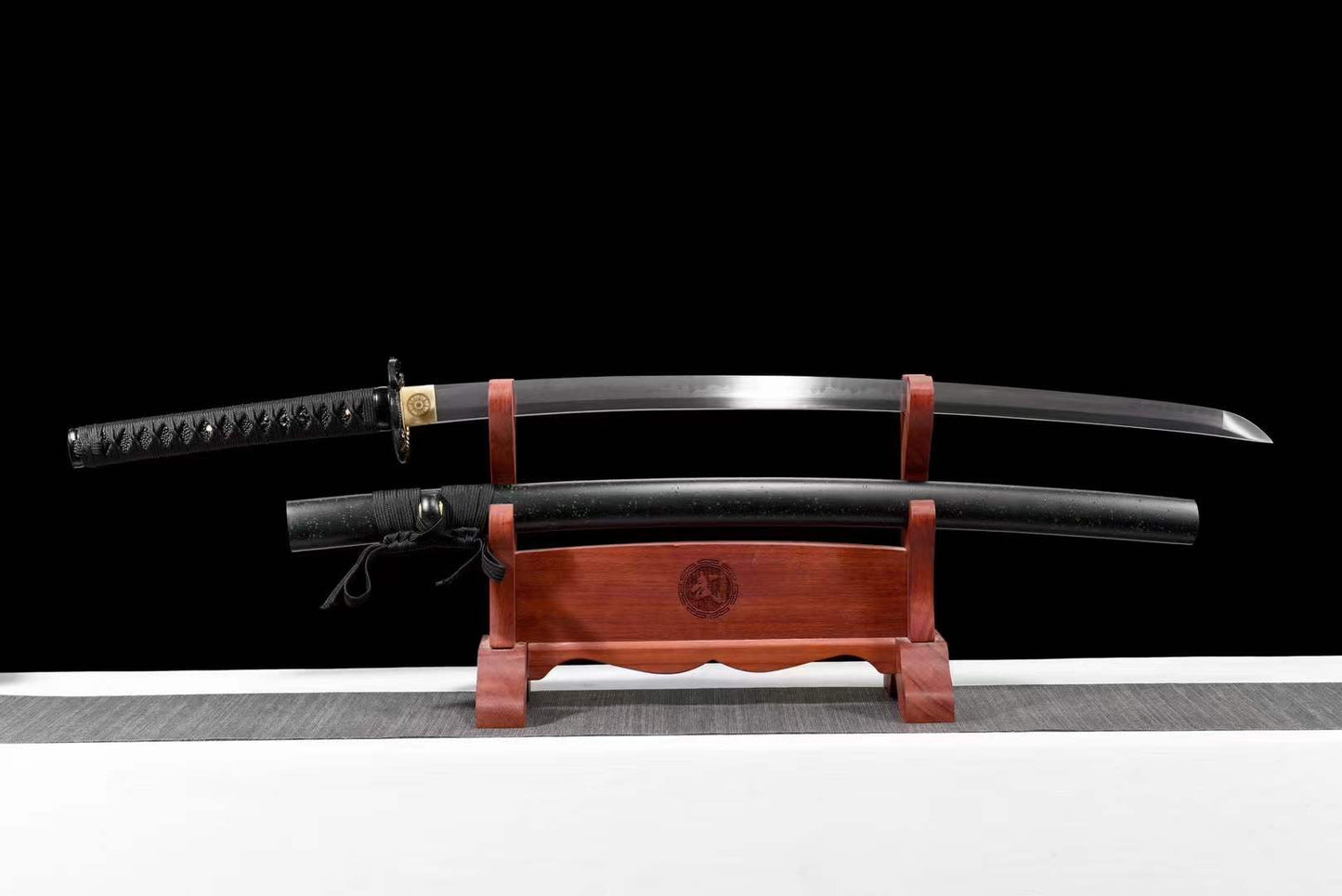 Handcrafted Japanese Samurai Sword T10 Black Python