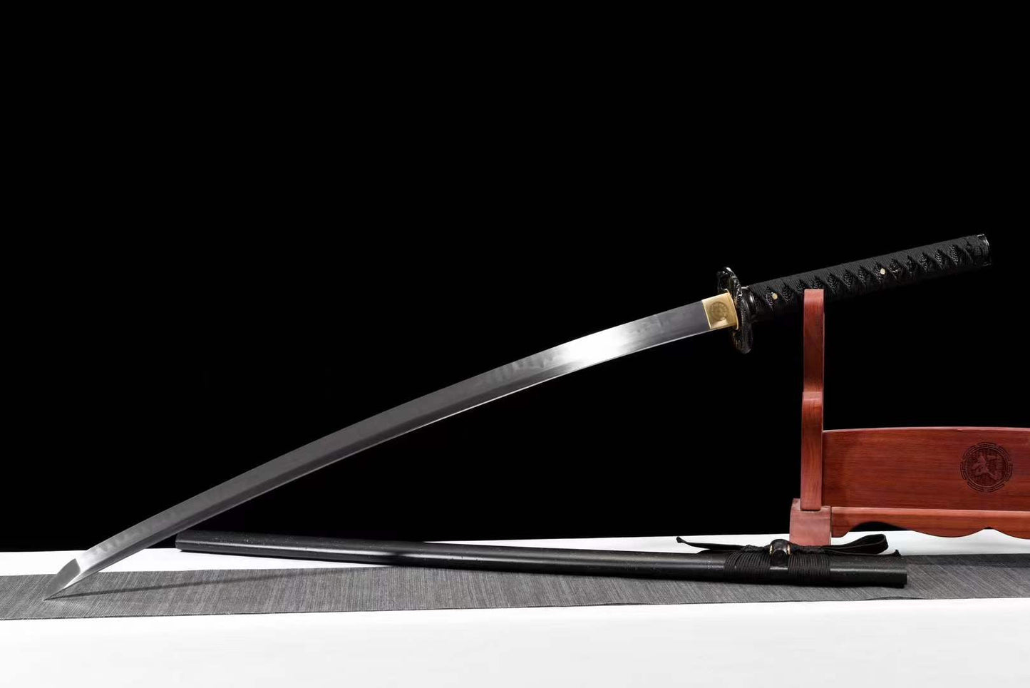 Handcrafted Japanese Samurai Sword T10 Black Python