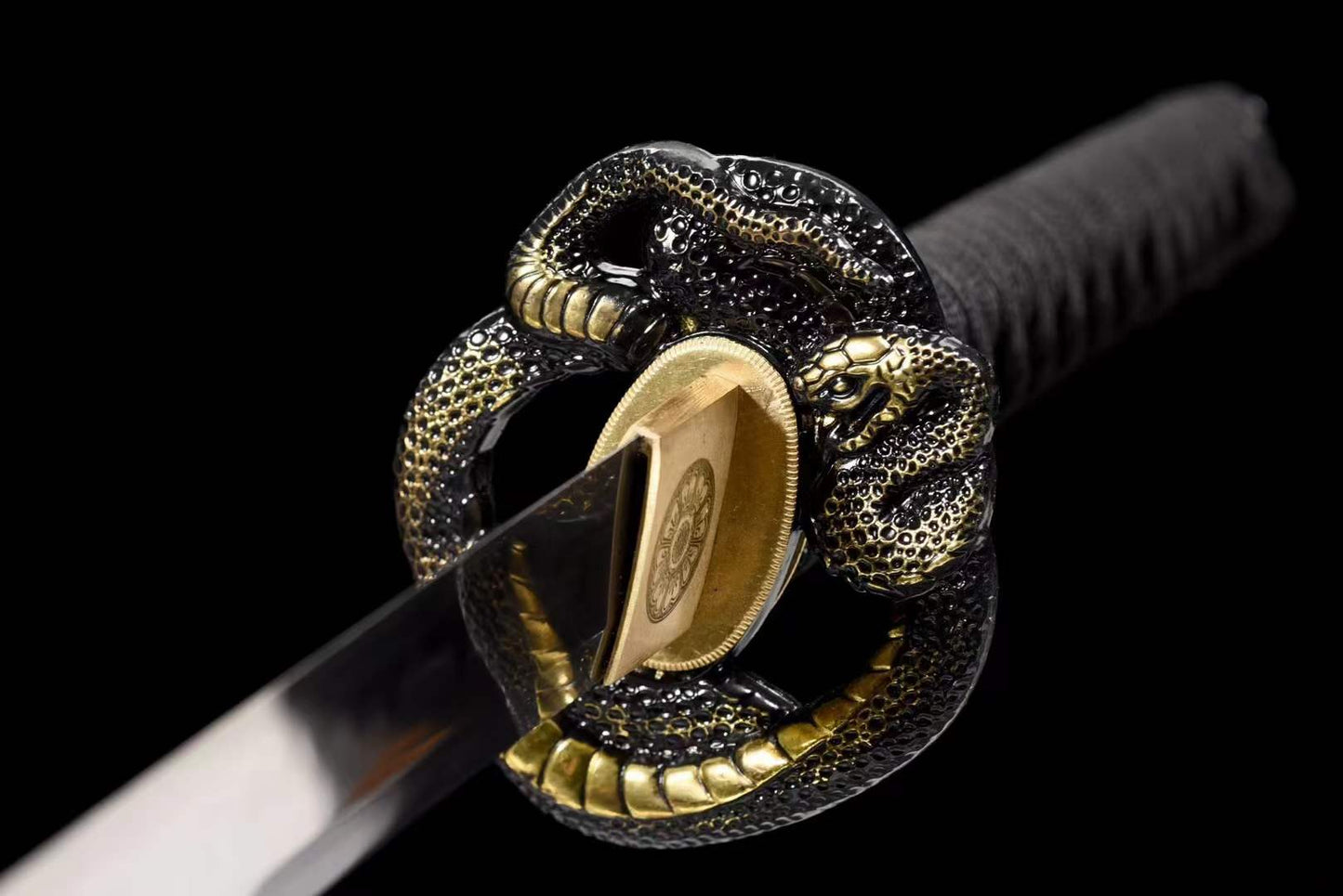 Handcrafted Japanese Samurai Sword T10 Black Python