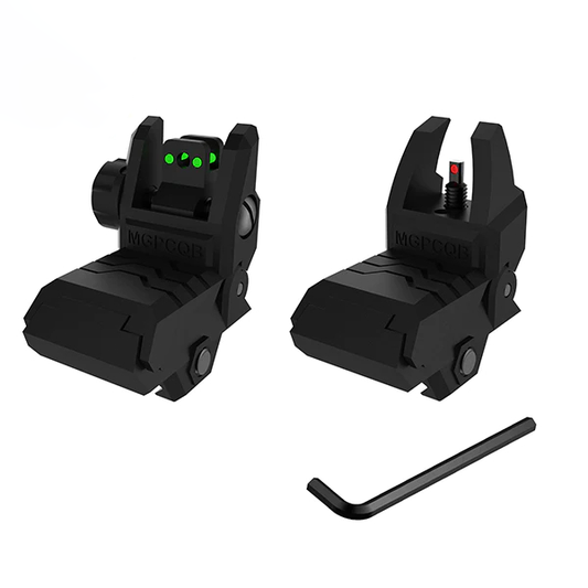 TS1 Flip up Battle Iron Sights Front and Rear Sights For Picatinny Rail(With optical fiber)