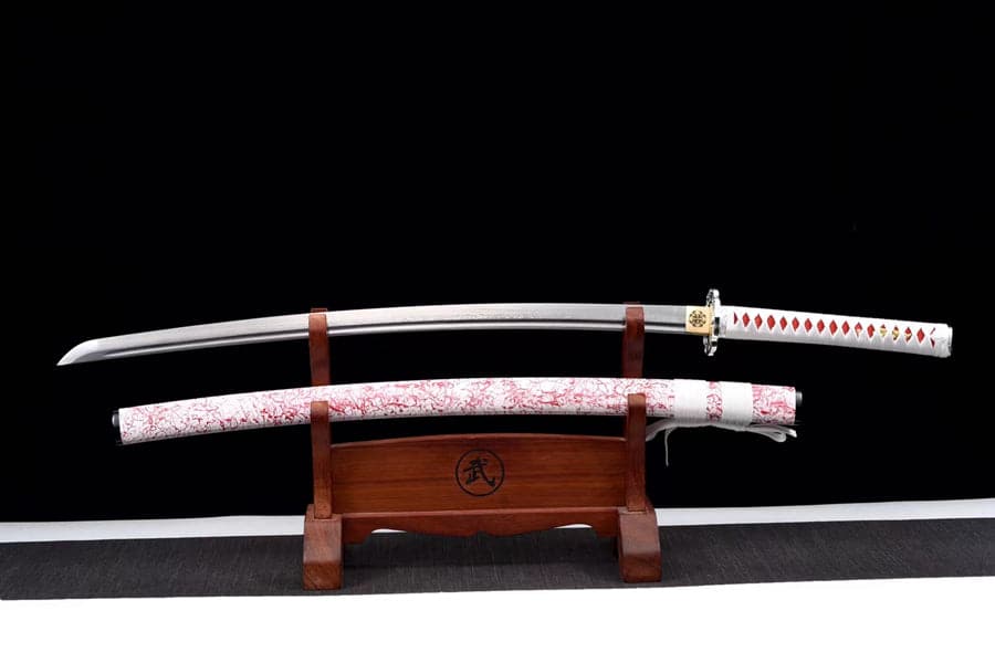 Hand Forged Japanese Samurai Katana Yingluo Damascus Steel Full Tang