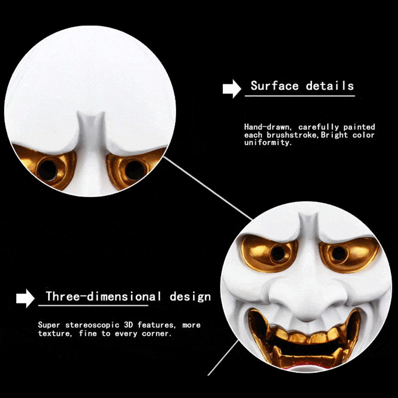 Hand-Made Japanese Hannya Resin Oni Mask
