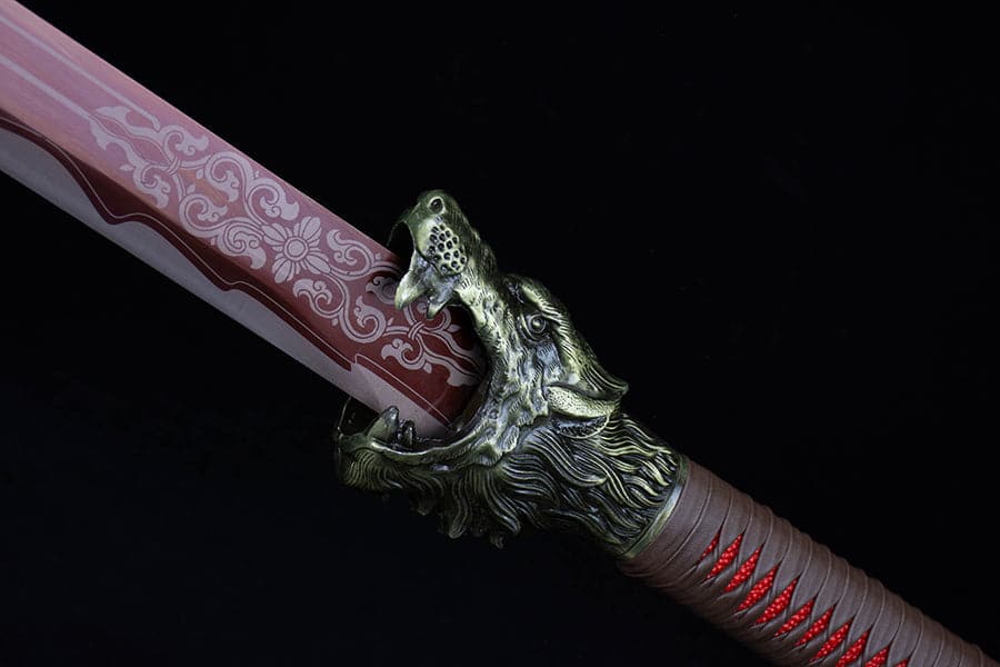 Handmade High Carbon Steel Flowing Shadow Chinese Sword With Red Blade
