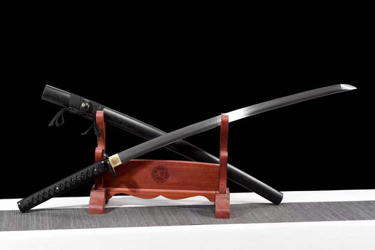 Handcrafted Japanese Samurai Sword T10 Black Python