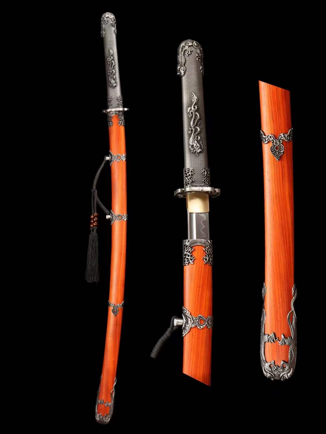 Handmade Japanese Tachi Odachi Water Dragon T10 Steel Burn Blade