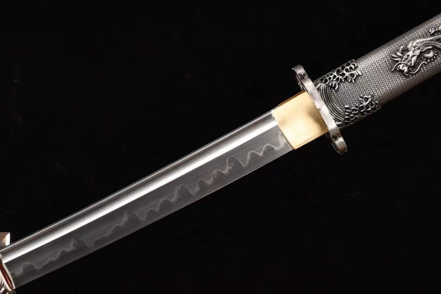 Handmade Japanese Tachi Odachi Water Dragon T10 Steel Burn Blade