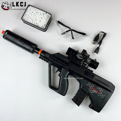 Mini Aug Gel Blaster With 7 Colors of Lighted Silencer Recommended Age Range: 10-15 Years