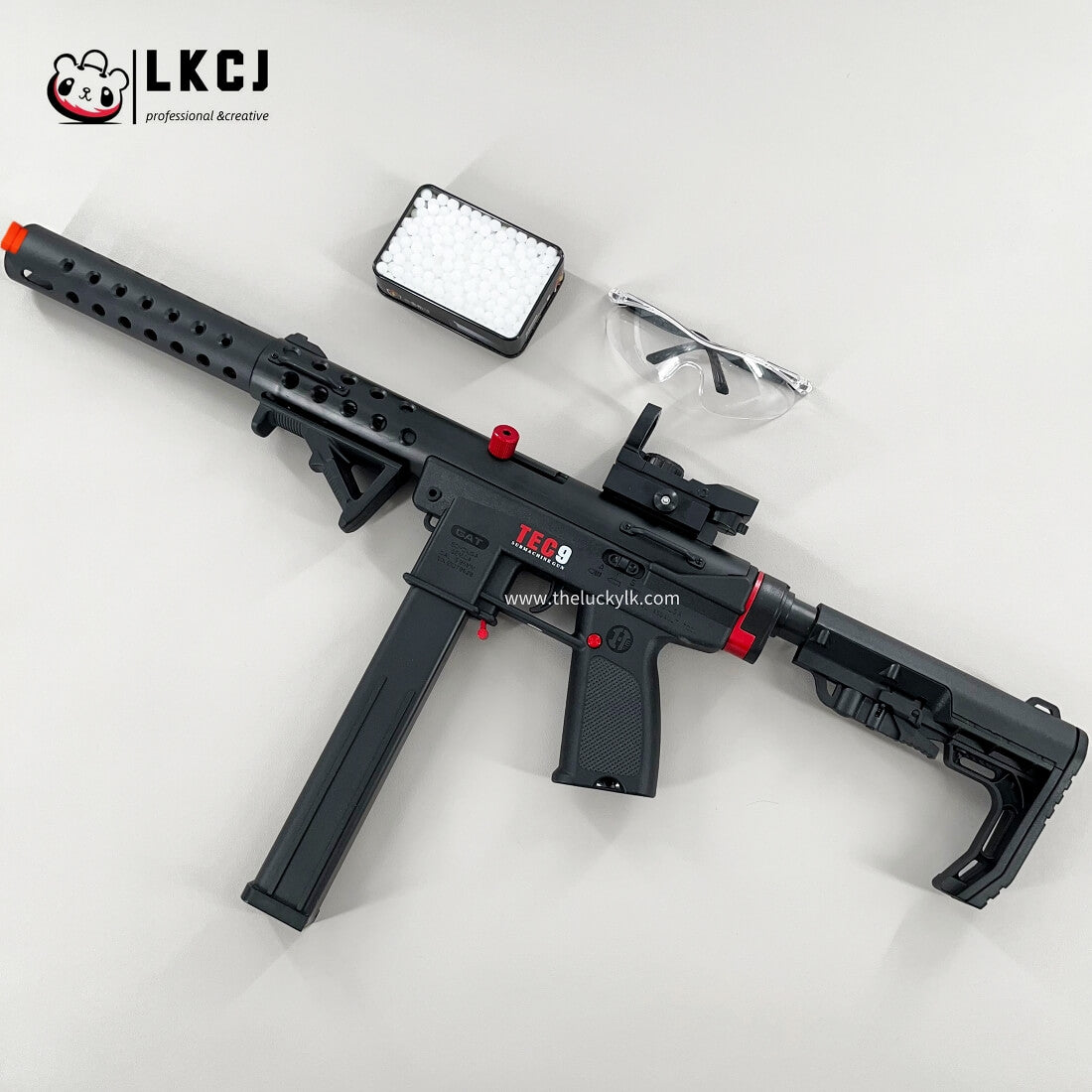 Gold/Sliver TEC9 Gel Blaster With 7 Colors of Lighted Silencer