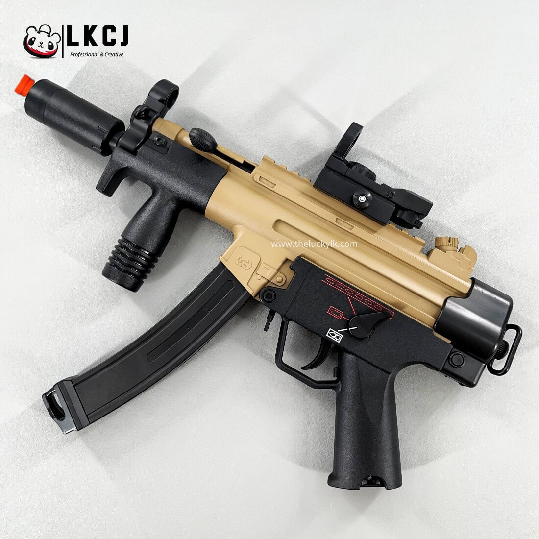 Exquisite Engraving MP5K Gel Blaster High Rate of Fire  Smooth Shooting With 7 Colors of Lighted Silencer