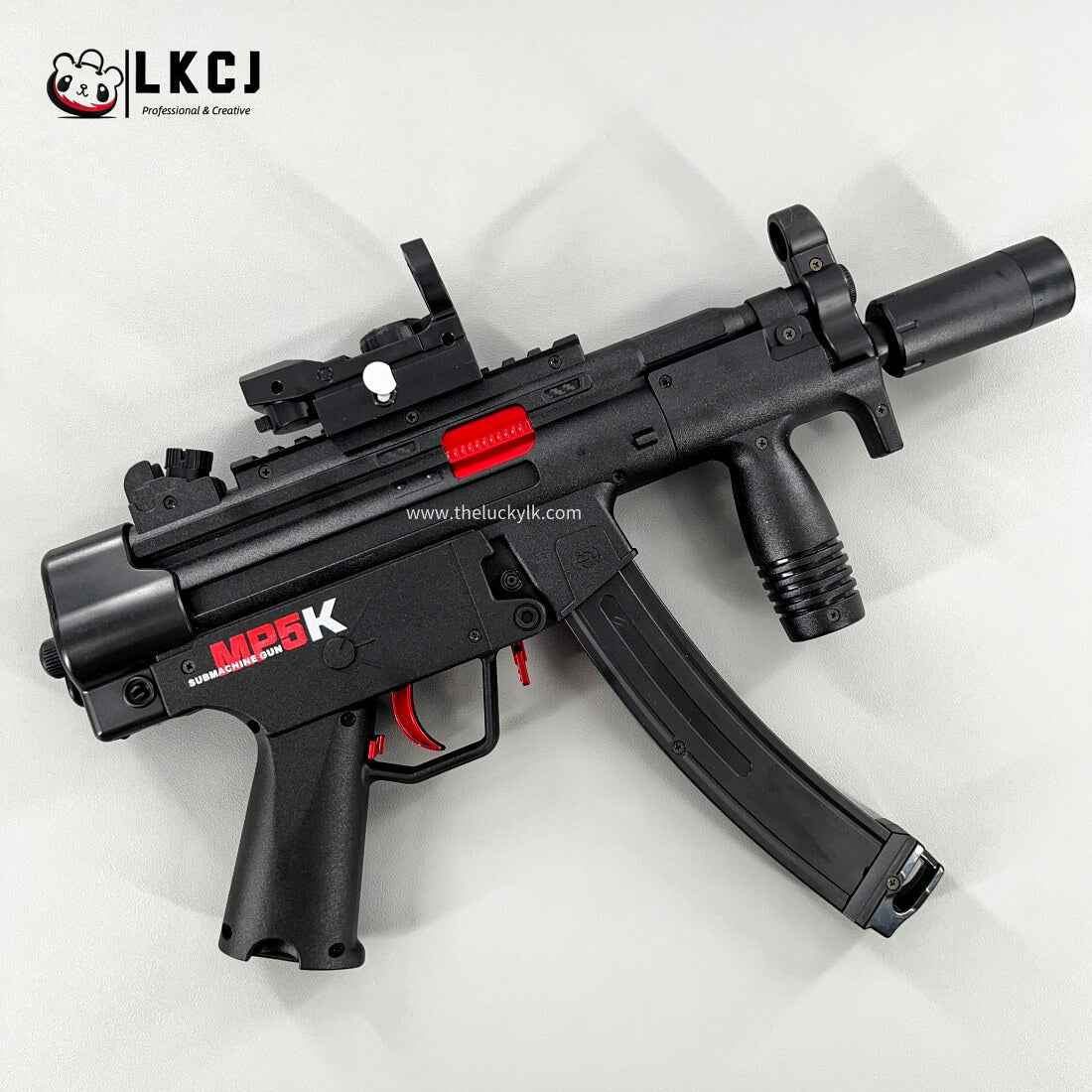 Exquisite Engraving MP5K Gel Blaster High Rate of Fire  Smooth Shooting With 7 Colors of Lighted Silencer