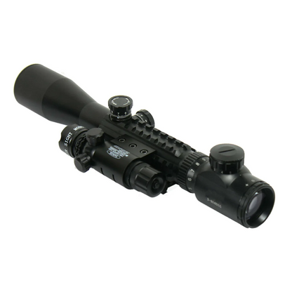 Tactical C3-9X40EG Optical Rifle Scope with Green Laser Sight Mounts & Acc Rails