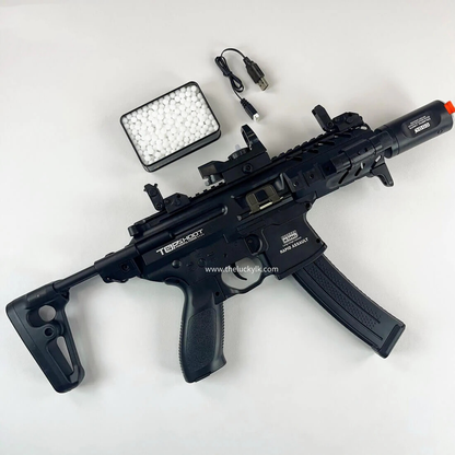 Exquisite Engraving Mpx Gel Blaster High Rate of Fire  Smooth Shooting With 7 Colors of Lighted Silencer