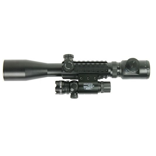Tactical C3-9X40EG Optical Rifle Scope with Green Laser Sight Mounts & Acc Rails