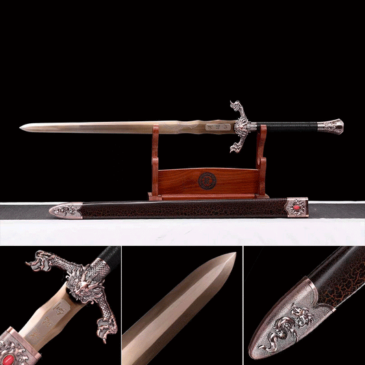 Handmade Dragon Scale  Spring Steel Chinese Sword With Gold