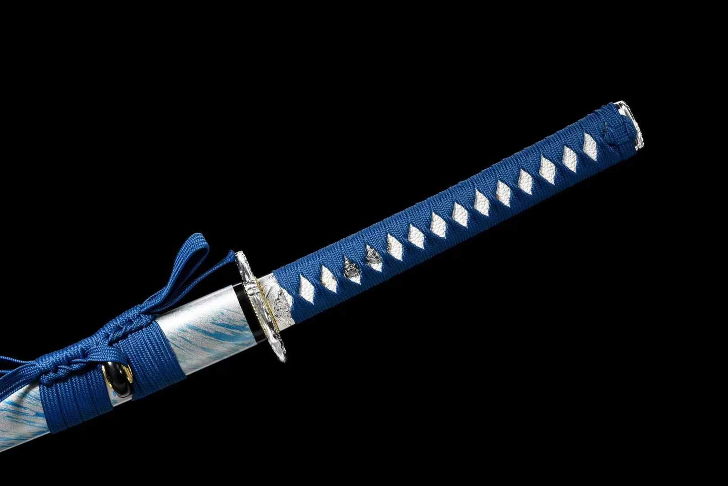 Handcrafted Japanese Samurai Sword Manganese Steel Blue Plum