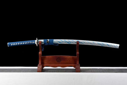 Handcrafted Japanese Samurai Sword Manganese Steel Blue Plum