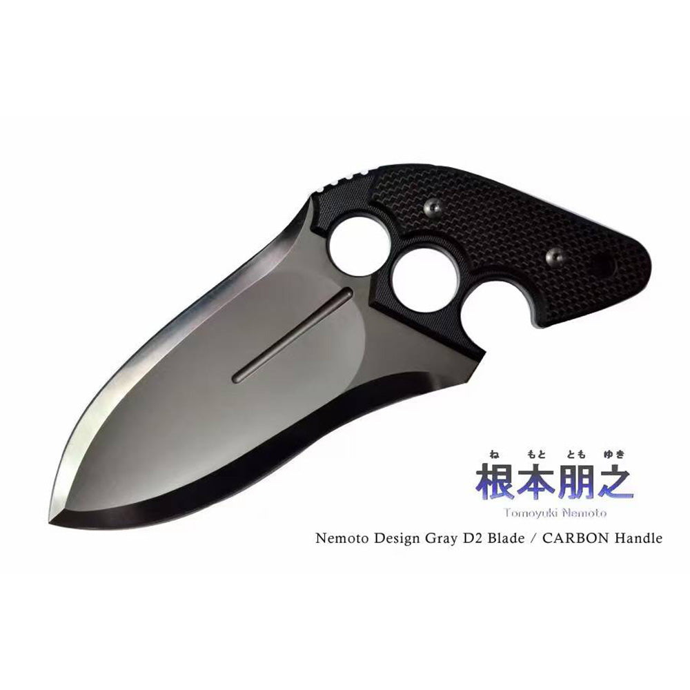 New Nemoto Tomoyuki Design Carbon Fiber Push Dagger Heavy Duty Straight Knife