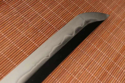 26-Inch Samurai Sword - Pearl Fish Skin Handle, Soil-Covered Blade, Tri-Color Grind