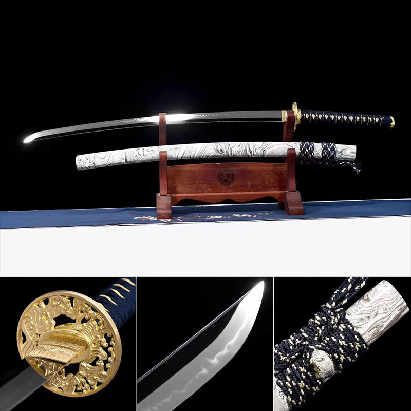 T10 Wave Katana with Mirror-Polished Finish