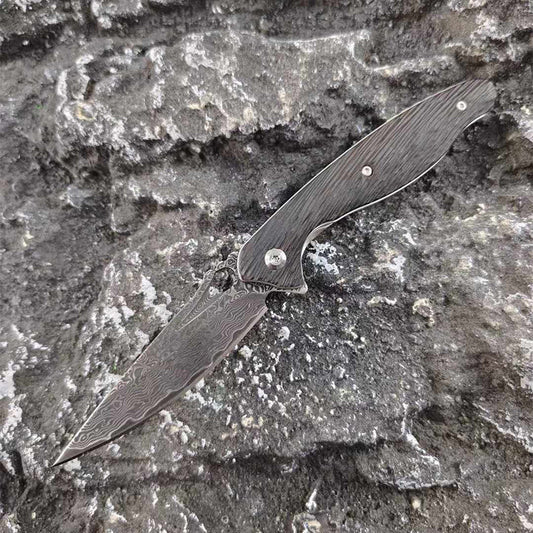 VG10 Damascus Seahorse Folding Knife