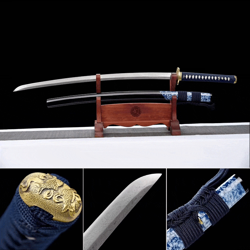 Damascus Steel Samurai Katana Auspicious Cloud Fighting Sword