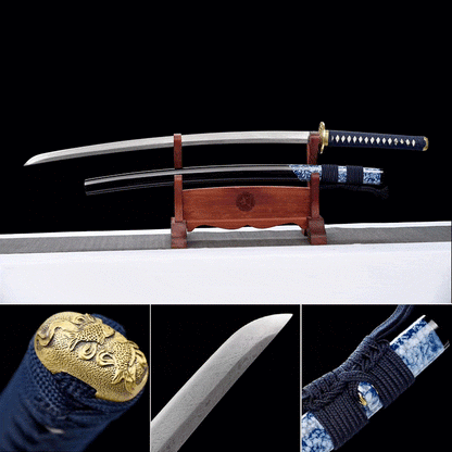 Damascus Steel Samurai Katana Auspicious Cloud Fighting Sword