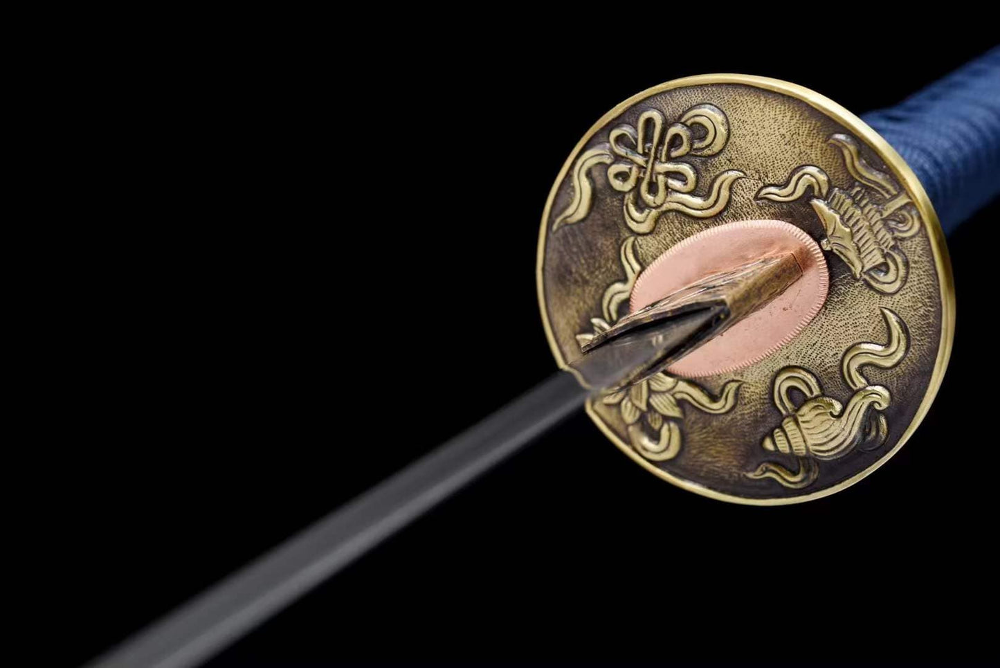 Damascus Steel Samurai Katana Auspicious Cloud Fighting Sword