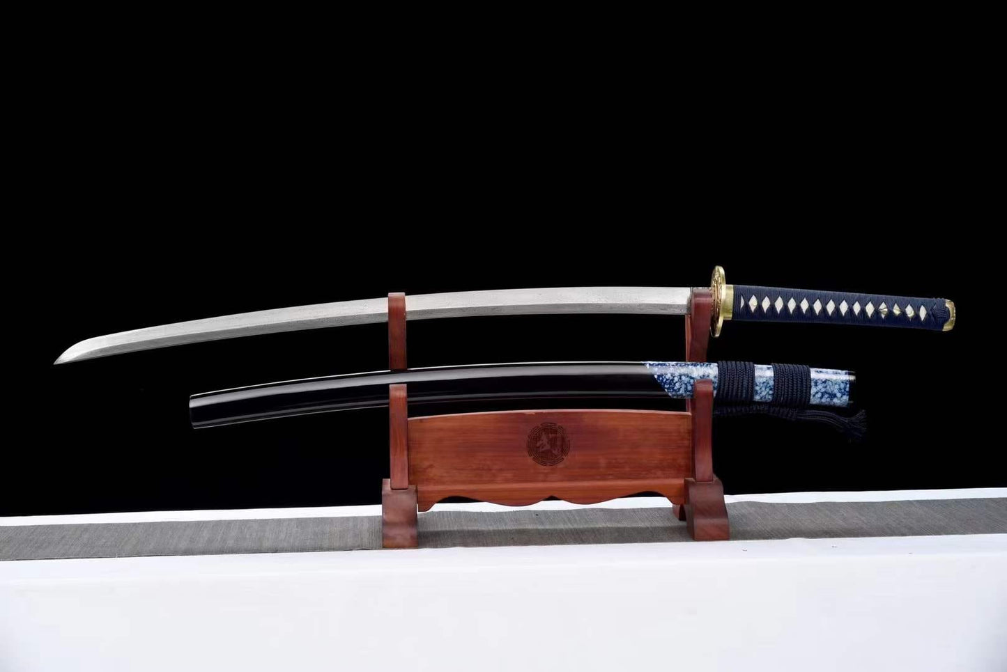 Damascus Steel Samurai Katana Auspicious Cloud Fighting Sword