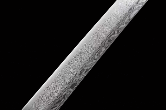 Damascus Samurai Katana [Silver Dragon Fighting Sword]