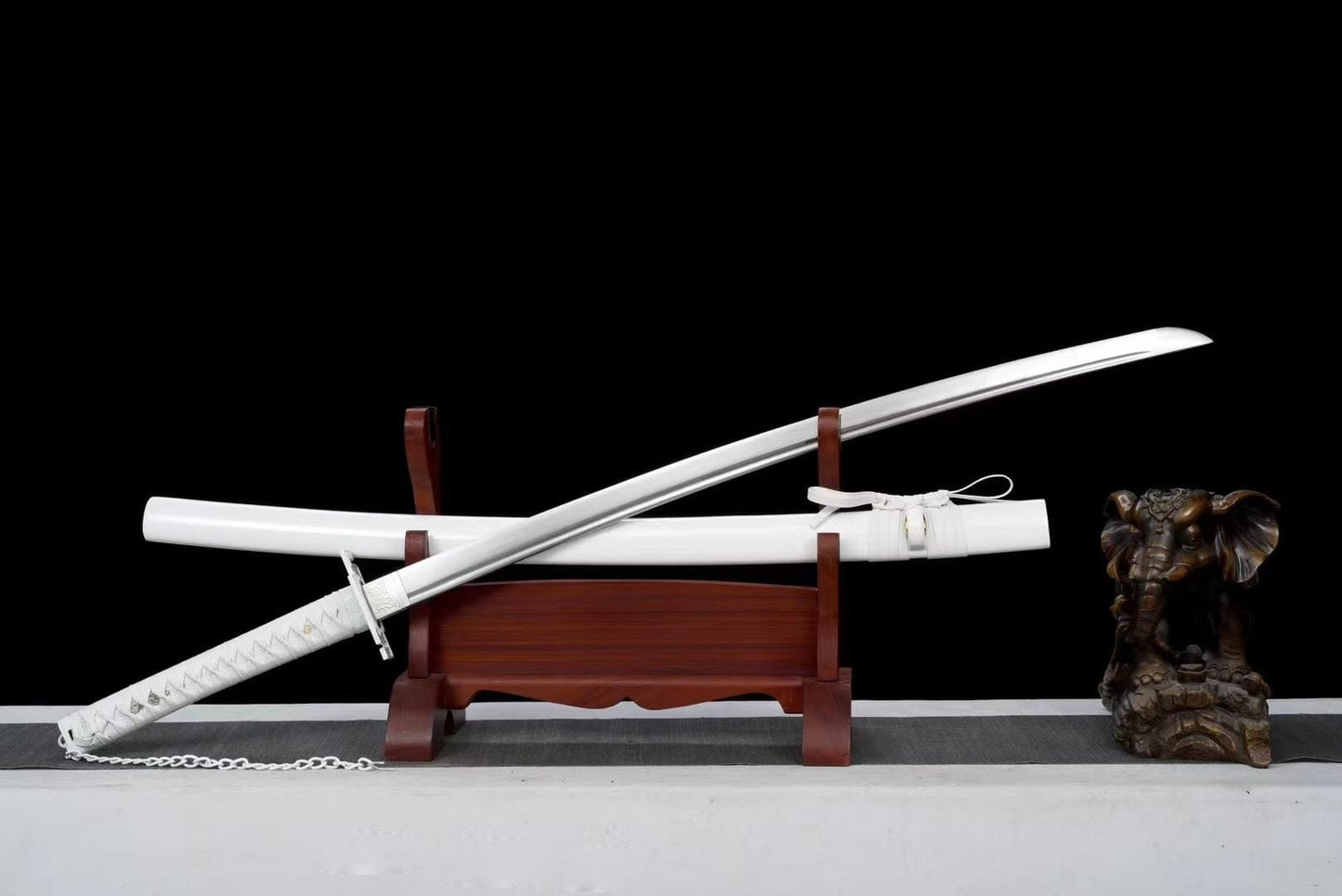 Hand Forged Anime Bleach Ichigo Bankai Sword Tensa Zangetsu Hand Polished  Spring Steel