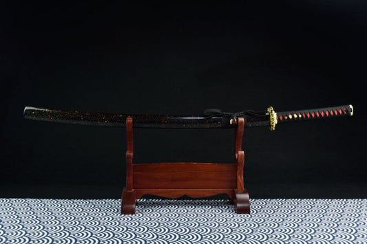 Hand Forged Japanese Samurai Katana Bare Gold T10 Carbon steel Blade baking gold