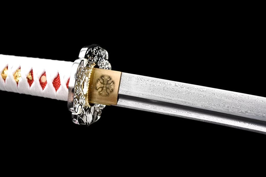 Hand Forged Japanese Samurai Katana Yingluo Damascus Steel Full Tang
