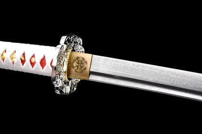 Hand Forged Japanese Samurai Katana Yingluo Damascus Steel Full Tang