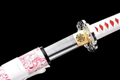 Hand Forged Japanese Samurai Katana Yingluo Damascus Steel Full Tang