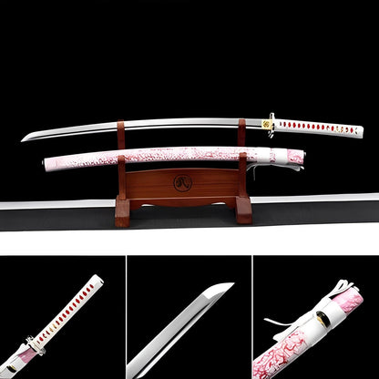 Hand Forged Japanese Samurai Katana Yingluo Damascus Steel Full Tang