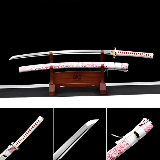 Hand Forged Japanese Samurai Katana Yingluo Damascus Steel Full Tang