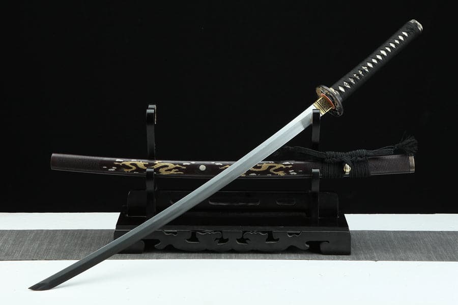 Hand Forged Japanese Samurai Katana Double Dragon Pattern Steel
