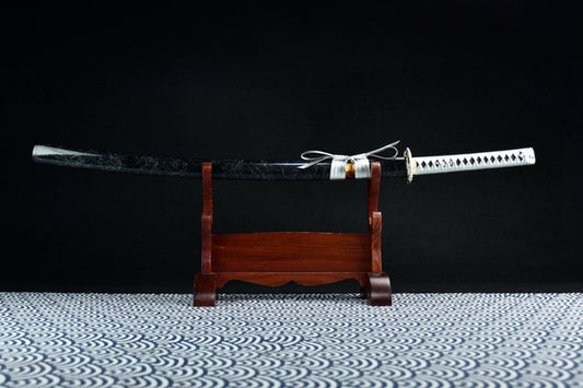 Hand Forged Japanese Samurai Katana Kikumaru T10 Carbon steel Blade baking blue