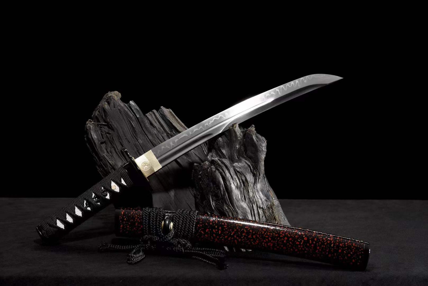 Hand Forged Japanese Tanto Naruto Short Sword T10 Turns the soil to burn blade