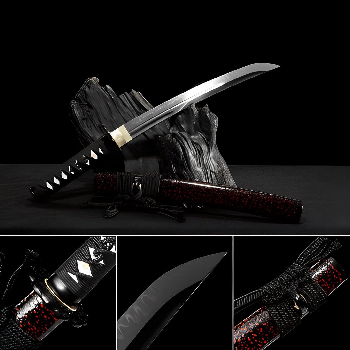 Hand Forged Japanese Tanto Naruto Short Sword T10 Turns the soil to burn blade