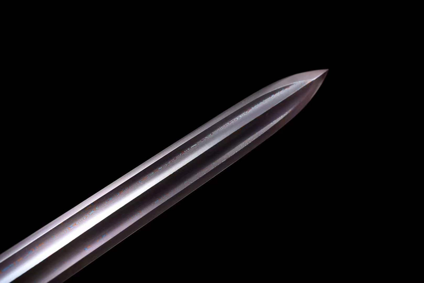 Handmade Damascus Steel Chinese Han Dynasty QingYun Sword Damascus Steel Blade baking blue