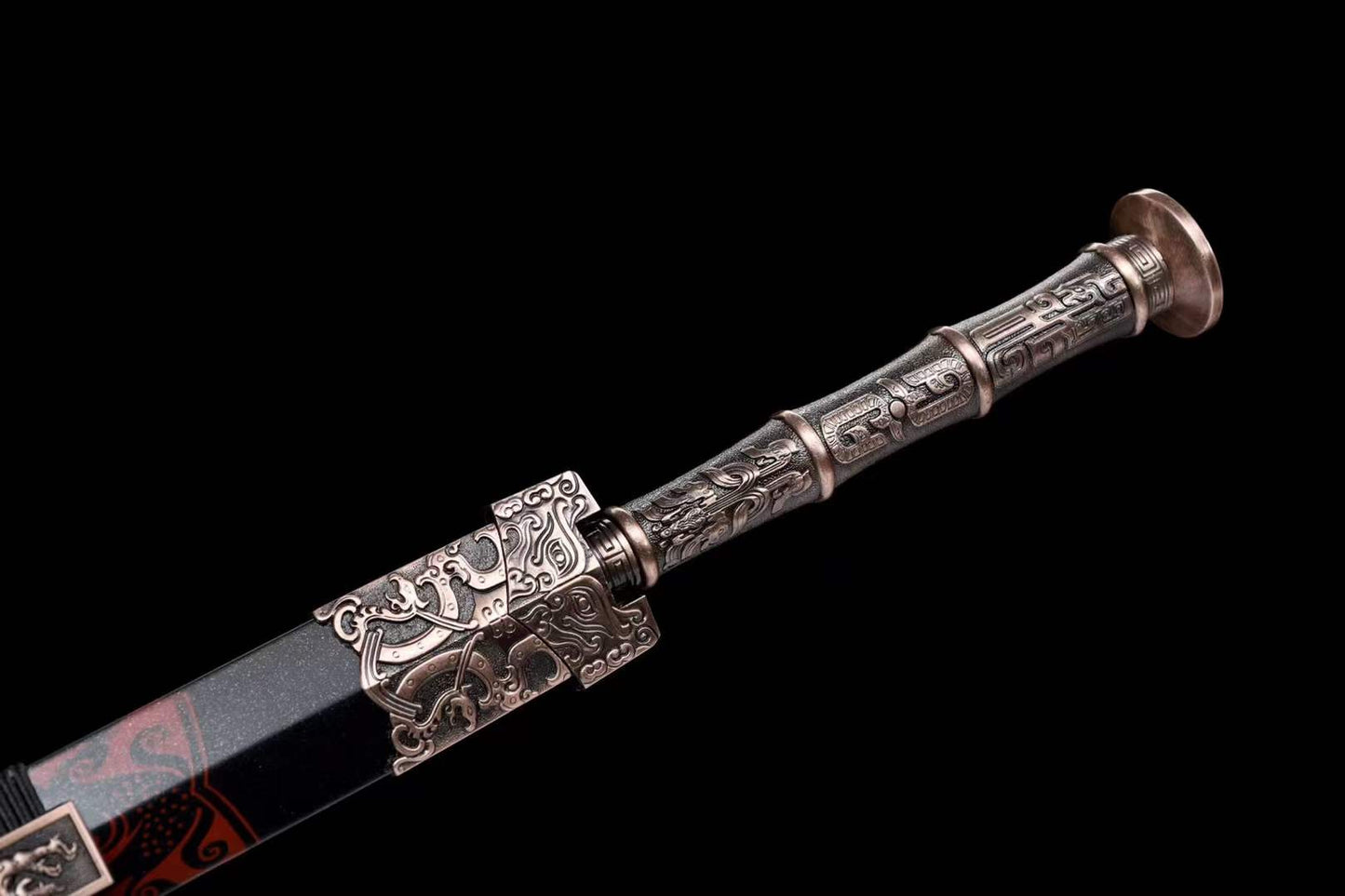 Handmade Damascus Steel Chinese Han Dynasty QingYun Sword Damascus Steel Blade baking blue