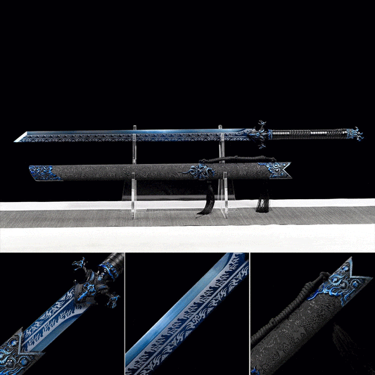 Handmade Devil King  Manganese Steel Chinese Sword With Blue