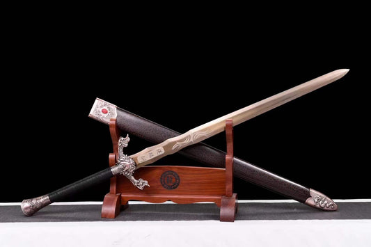 Handmade Dragon Scale  Spring Steel Chinese Sword With Gold