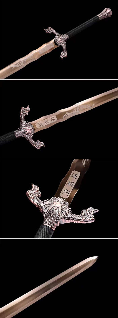 Handmade Dragon Scale  Spring Steel Chinese Sword With Gold