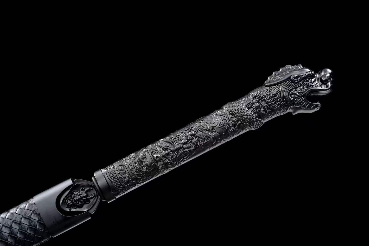 Handmade Dragon Slayer Manganese Steel Chinese Sword With Black Blade