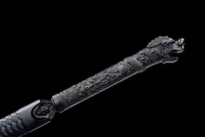 Handmade Dragon Slayer Manganese Steel Chinese Sword With Black Blade