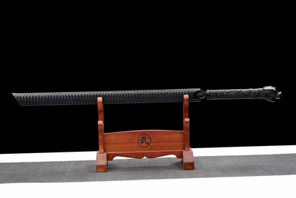 Handmade Dragon Slayer Manganese Steel Chinese Sword With Black Blade