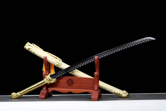 Handmade Golden Tiger Chop Chinese Sword With Golden Manganese Steel