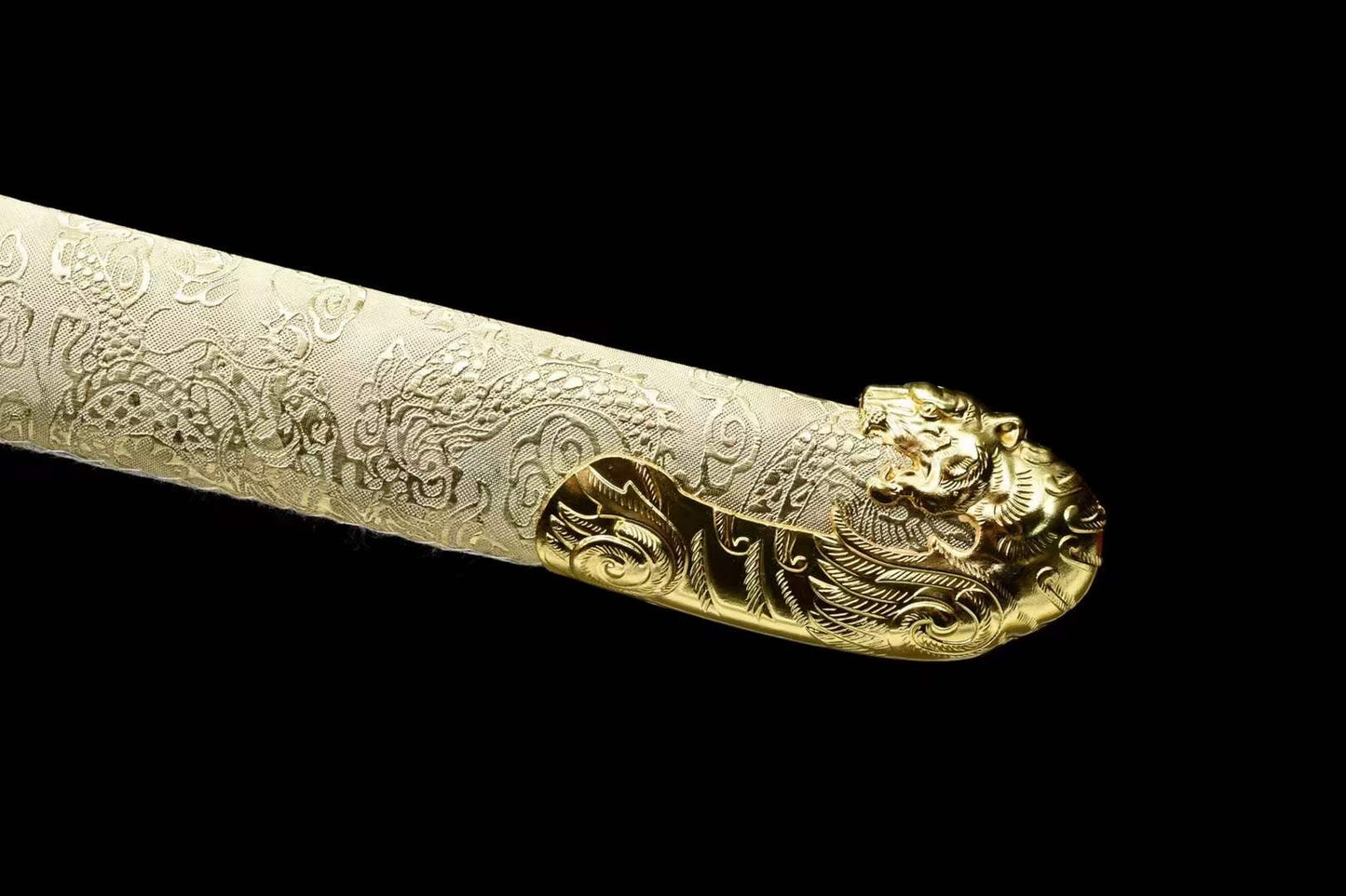 Handmade Golden Tiger Chop Chinese Sword With Golden Manganese Steel